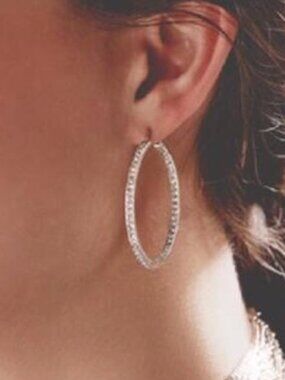 Chloe + Isabel Crystal Pavé Hoop Earrings